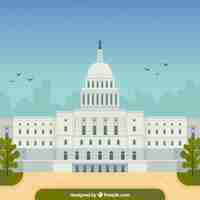 Free vector united states congress background in flat style