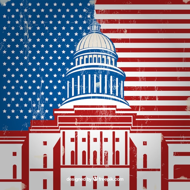 Free vector united states congress building in flat style