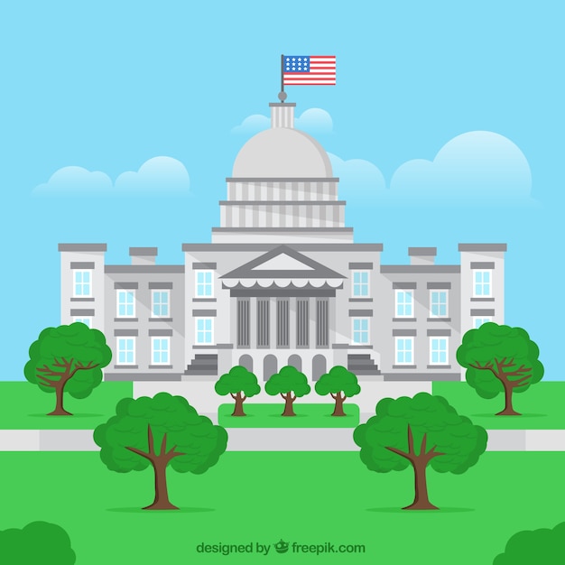 Free vector united states congress building in flat style