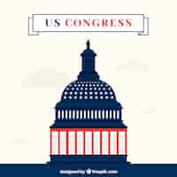 Free vector united states congress building in flat style