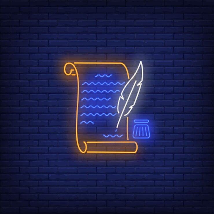 Free Vector united states declaration of independence neon sign. usa symbol, history.