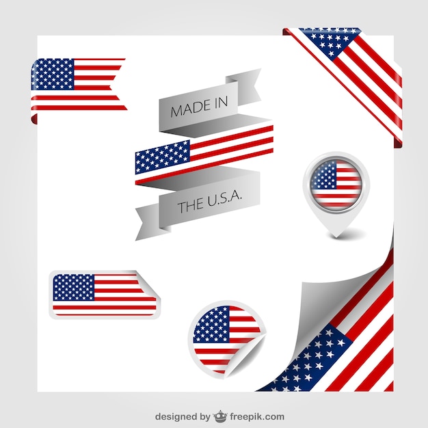 Free vector united states flag stickers