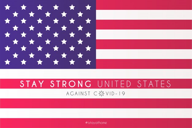 Флаг США с сообщением поддержки против covid-19