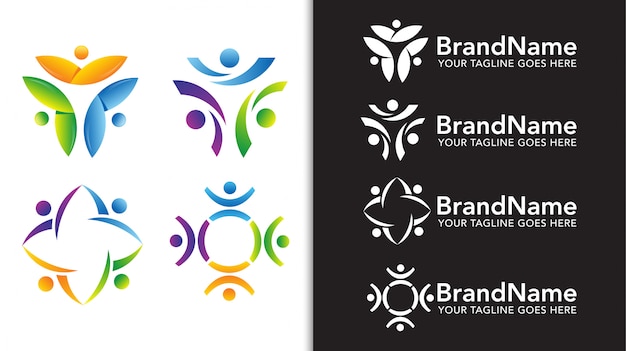 Download Free Unity People Team Logo Template Set Premium Vector Use our free logo maker to create a logo and build your brand. Put your logo on business cards, promotional products, or your website for brand visibility.