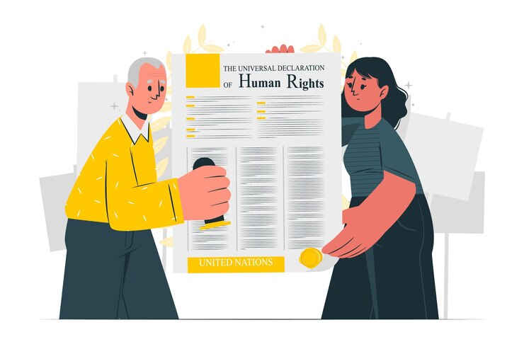 मुफ़्त वेक्टर universal declaration of human rights concept illustration
