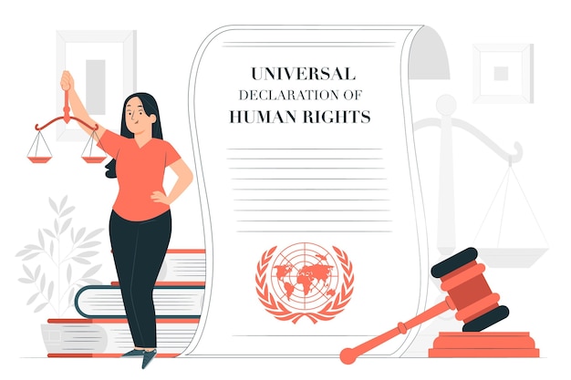 Universal declaration of human rights concept illustration