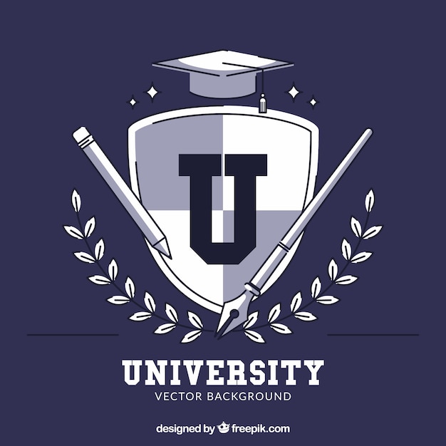 Free vector university background in flat style