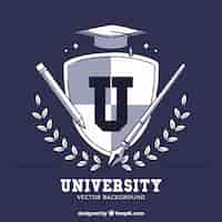 Free vector university background in flat style