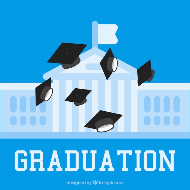 Free vector university background and graduation cap