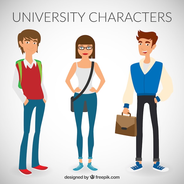 Free vector university characters