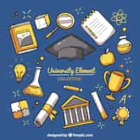 Free vector university elements collection