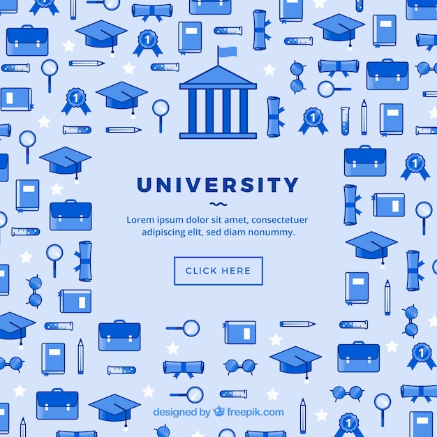 Free vector university icons social media background