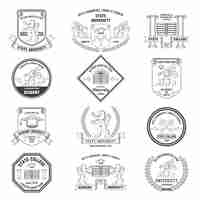 Free vector university labels set