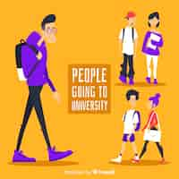 Free vector university student collection