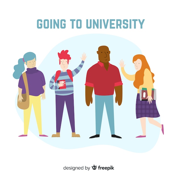 Free vector university student collection