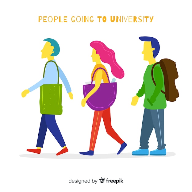 Free vector university student collection