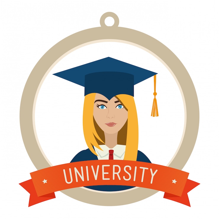 Free Vector university students graduation