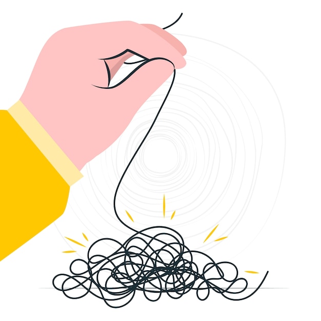 Free vector untangle concept illustration