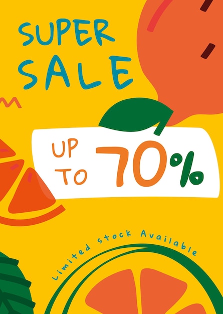 Up to 70% off summer sale template