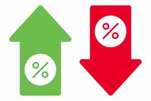 Free vector up and down percentage arrows