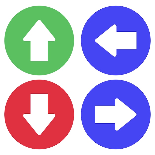 Up Down Right Left Arrows In Circles