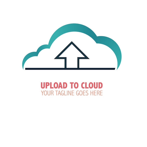 Free vector upload to cloud logo