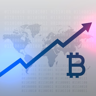 Upward growth chart for bitcoin currency vector design Premium Vector