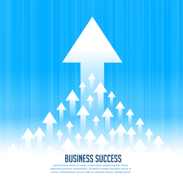 Upward rising leading arrows for business growth concept