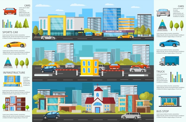 Free vector urban auto traffic brochure