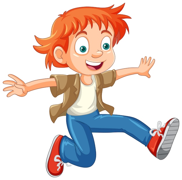 Free vector urban boy jumping cartoon character