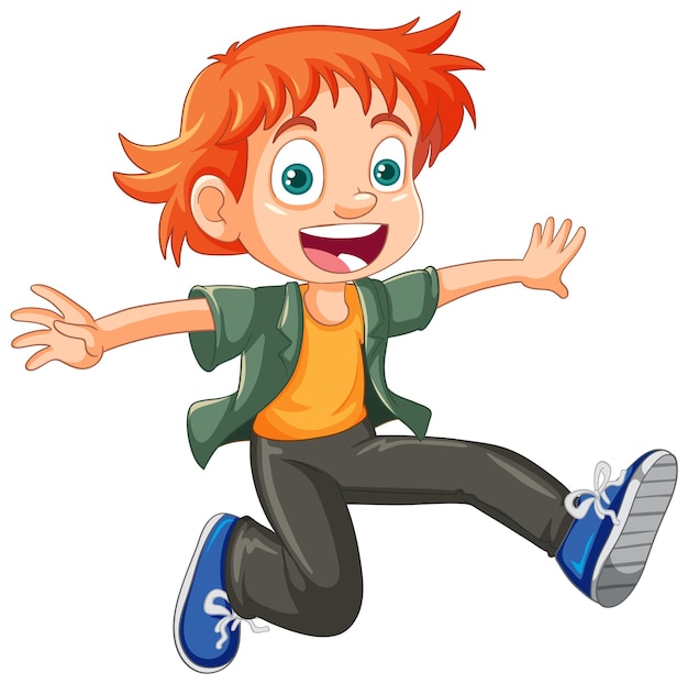 Free vector urban boy jumping cartoon character