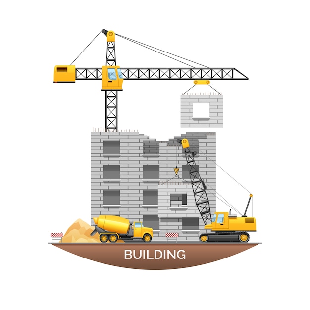 Free vector urban building under construction