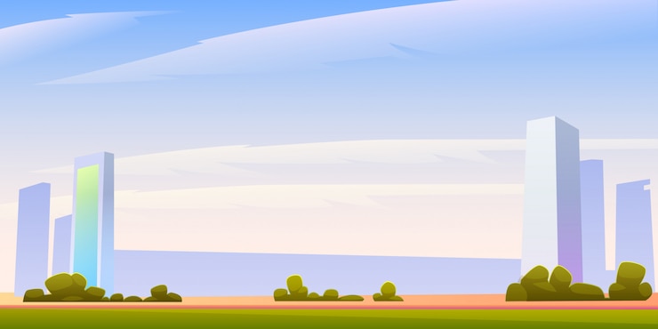 무료 Vector copyspace와 도시 건물 스카이 라인 파노라마 그림