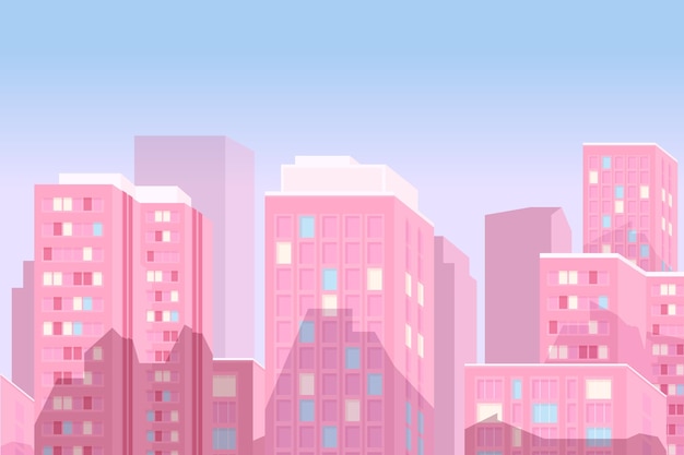 Бесплатное векторное изображение Городской город - фон для видеоконференцсвязи