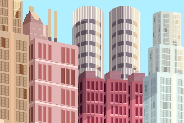 Бесплатное векторное изображение Городской городской фон для видеоконференцсвязи