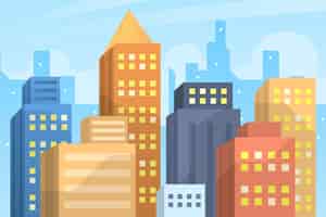 Бесплатное векторное изображение Городской городской фон для видеоконференцсвязи