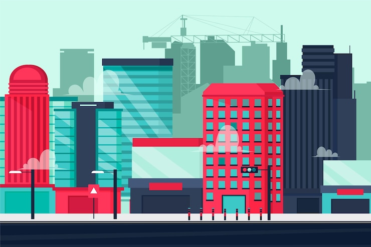 無料Vector ビデオ会議のための都市の背景