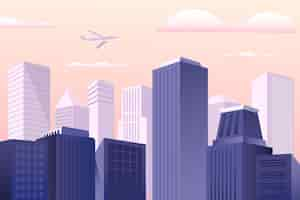 Free vector urban city background for video conferencing