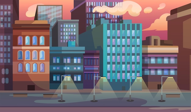 Free vector urban city background for video conferencing