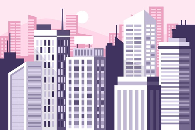 Free vector urban city - background for video conferencing