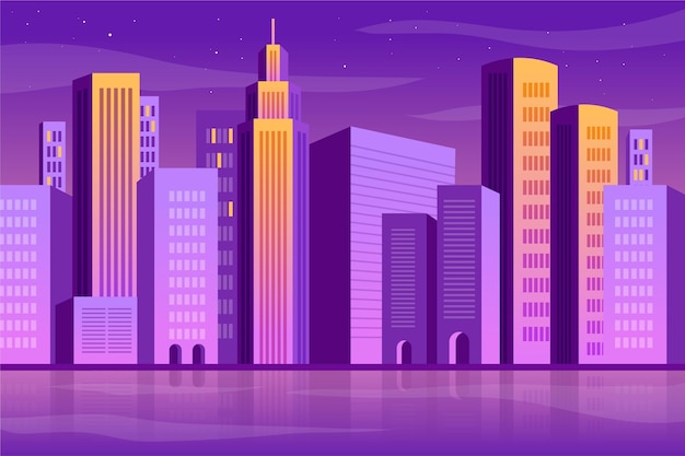 Free vector urban city - background for video conferencing