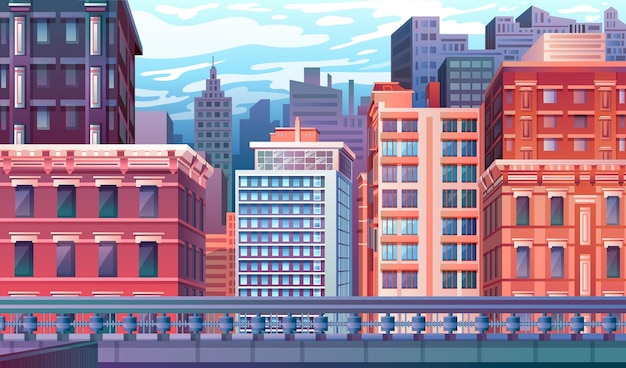 Free vector urban city - background for video conferencing