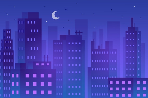 Free vector urban city wallpaper for video conferencing