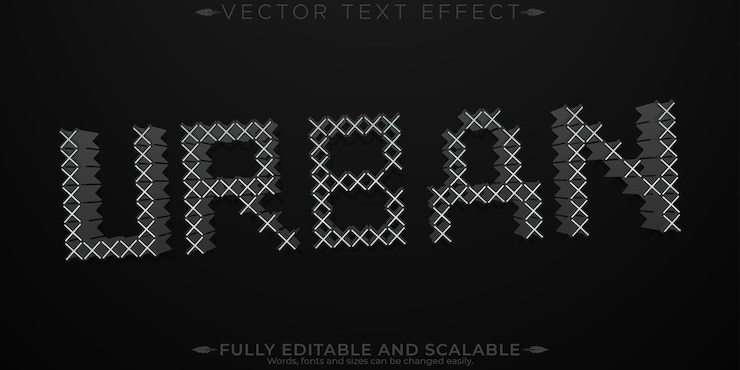 Free Vector urban editable text effect editable street and steel text style