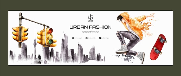 Free vector urban fashion  twitter header