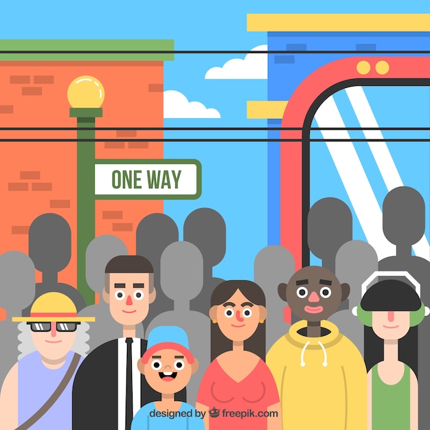 Free vector urban people in flat design