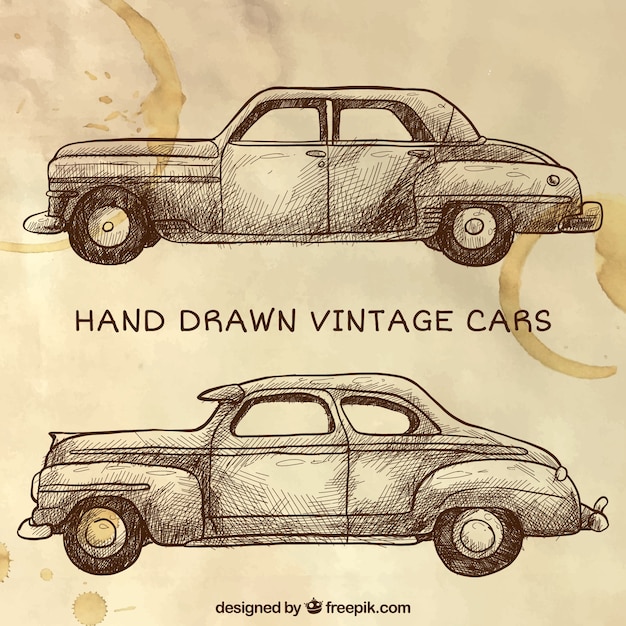 Free vector urban vehicles in vintage style