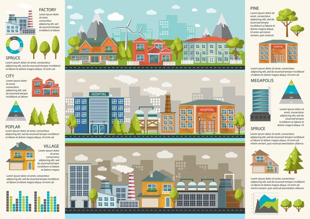 Шаблон городской инфографики