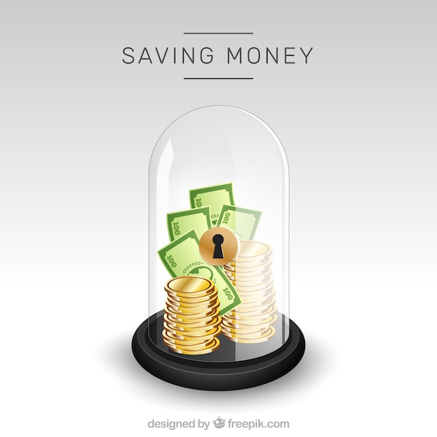 Бесплатное векторное изображение Урн фон с деньгами и банкнотами