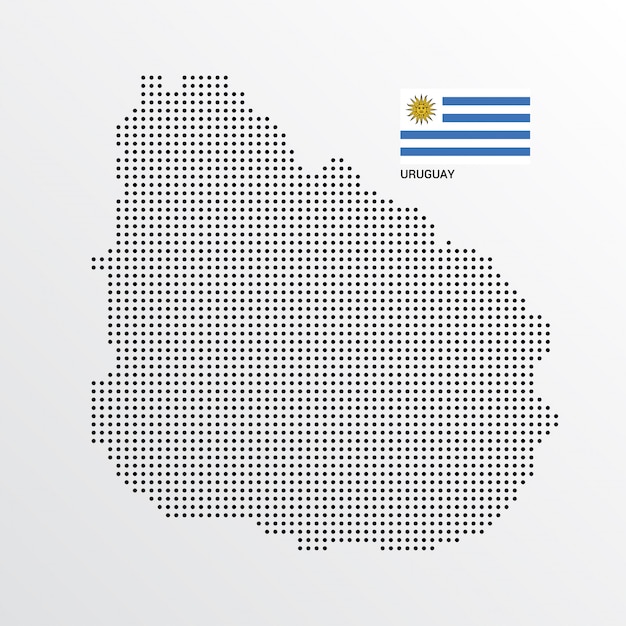 Free vector uruguay map design with flag and light background vector